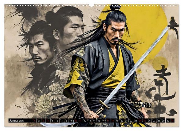 Produktbild: Samurai - Asian Spirit (hochwertiger Premium Wandkalender 2026 DIN A2 quer), Kunstdruck in Hochglanz