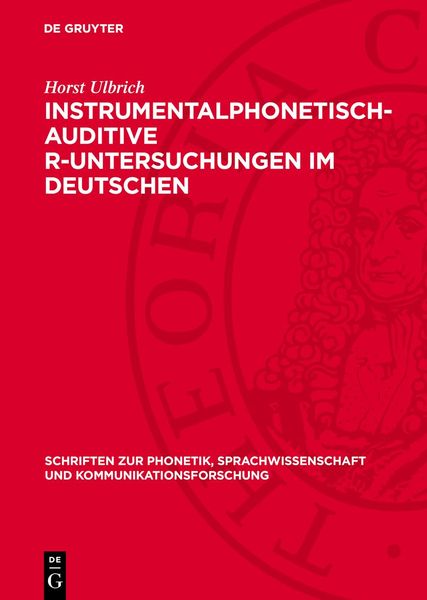 Produktbild: Instrumentalphonetisch-auditive R-Untersuchungen im Deutschen