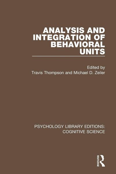 Produktbild: Analysis and Integration of Behavioral Units