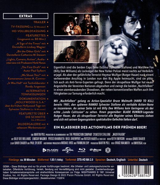 Produktbild: Nachtfalken (Blu-ray) (+Bonus-DVD)