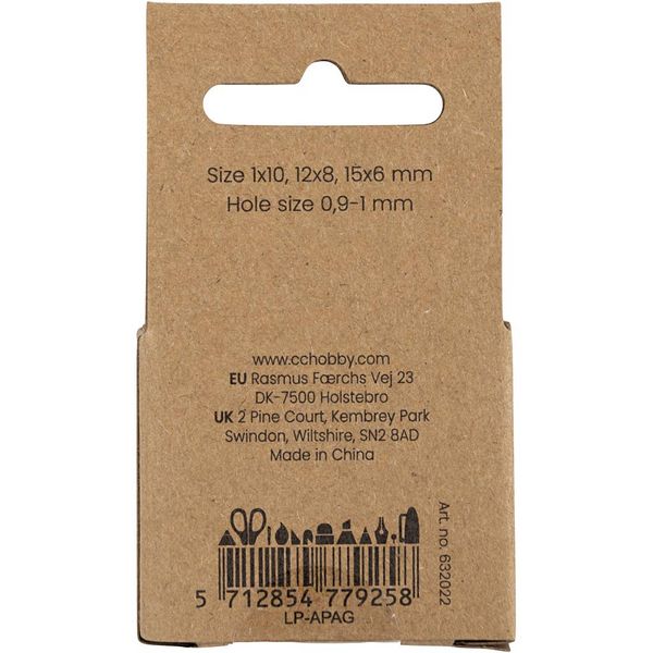 Produktbild: Creativ Company Achat Steinperlen, Gr&ouml;&szlig;e 1x10, 12x8, 15x6 mm, Lochgr&ouml;&szlig;e 0,9-1 mm, Transparent Grau, 28 Stk