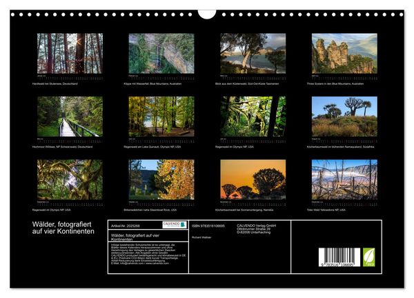 Produktbild: W&auml;lder, fotografiert auf vier Kontinenten (Wandkalender 2026 DIN A3 quer), CALVENDO Monatskalender