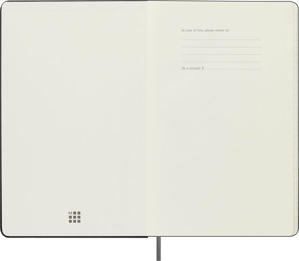 Produktbild: Moleskine undatierter Wochen Notizkalender, L/A5, 1 Wo = 1 Seite, Rechts linierte Seite, Fester Einband mit Textpr&auml;gung gold, Schwarz