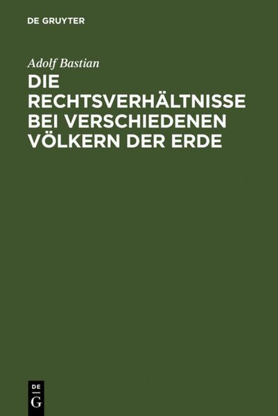 Produktbild: Die Rechtsverh&auml;ltnisse bei verschiedenen V&ouml;lkern der Erde