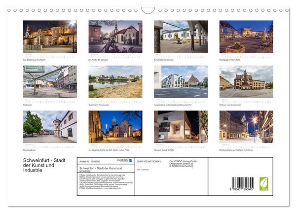 Produktbild: Schweinfurt - Stadt der Kunst und Industrie (Wandkalender 2026 DIN A3 quer), CALVENDO Monatskalender