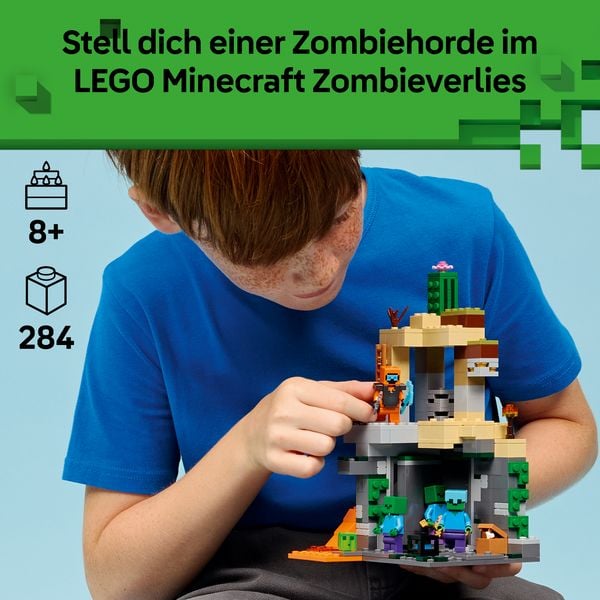 Produktbild: LEGO Minecraft 21587 Zombieverlies, Spielzeug f&uuml;r Kinder ab 8 Jahren