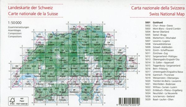 Produktbild: Swisstopo 1 : 50 000 Gotthard