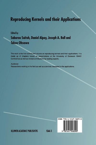 Produktbild: Reproducing Kernels and their Applications