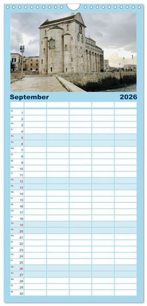 Produktbild: Familienplaner 2026 - Apuliens K&uuml;stenorte mit 5 Spalten (Wandkalender, 21 x 45 cm) CALVENDO