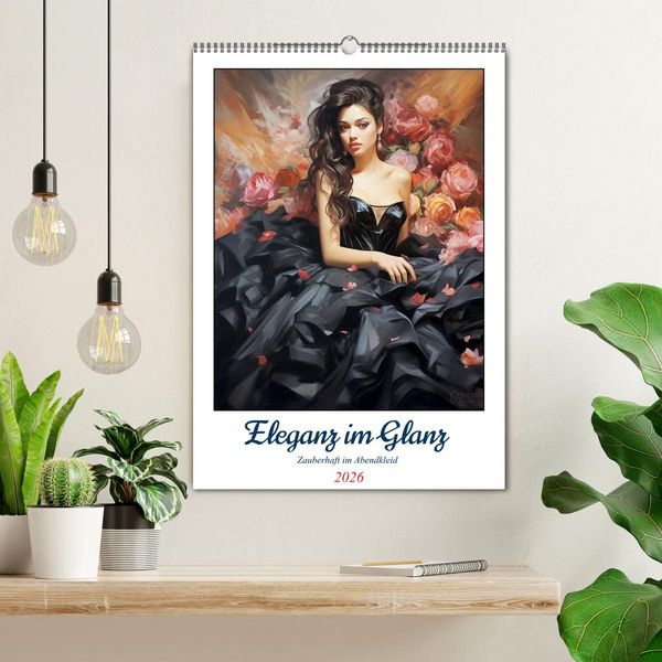 Produktbild: Eleganz im Glanz. Zauberhaft im Abendkleid (Wandkalender 2026 DIN A2 hoch), CALVENDO Monatskalender