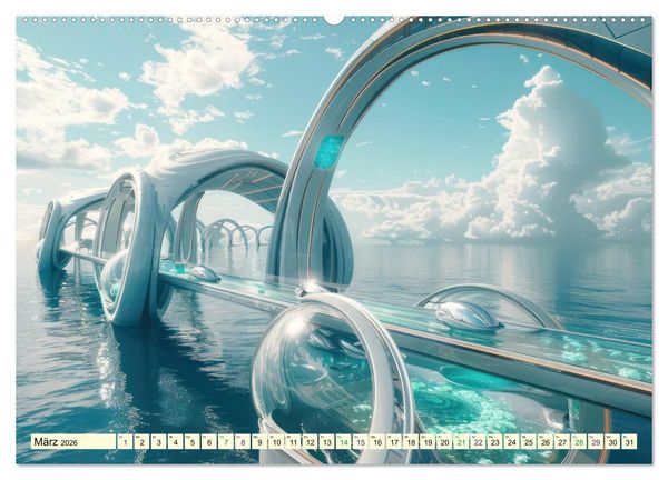 Produktbild: Science-Fiction Wasserwelten (hochwertiger Premium Wandkalender 2026 DIN A2 quer), Kunstdruck in Hochglanz
