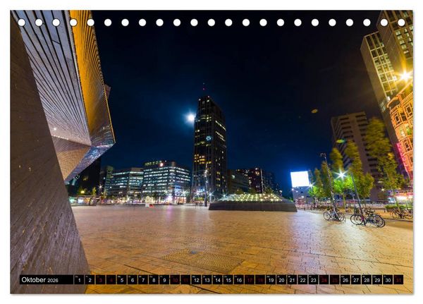 Produktbild: Rotterdam bei Nacht (Tischkalender 2026 DIN A5 quer), CALVENDO Monatskalender