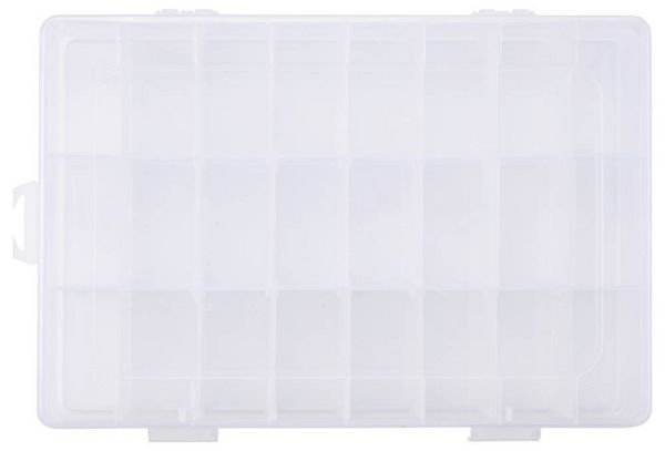 Produktbild: TRU COMPONENTS TC-ERB-9049 Sortimentskasten (L x B x H) 210 x 140 x 38 mm Anzahl F&auml;cher: 24 variable Unterteilung Inhalt 1 St.