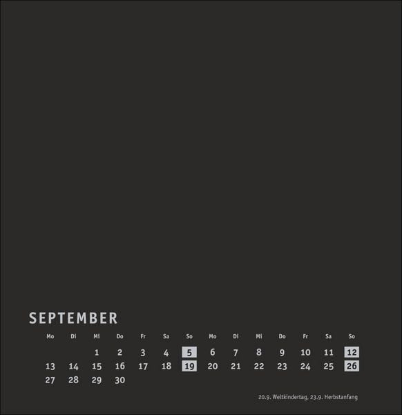 Produktbild: Premium-Bastelkalender schwarz gro&szlig; 2027