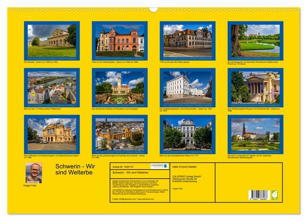 Produktbild: Schwerin - Wir sind Welterbe (Wandkalender 2026 DIN A2 quer), CALVENDO Monatskalender
