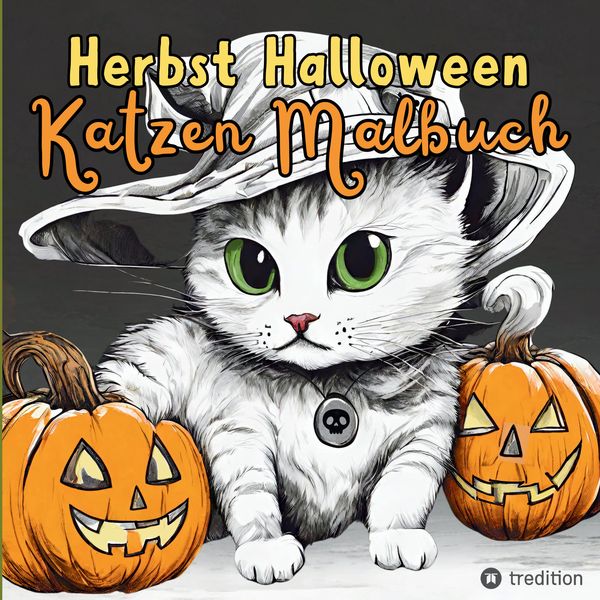 Produktbild: Malbuch Katze Halloween Herbst Kreativ Antistress Ausmalbilder f&uuml;r Erwachsene Jugendliche Teenager Kinder Malbuch Herbst Geschenk f&uuml;r Katzenfans