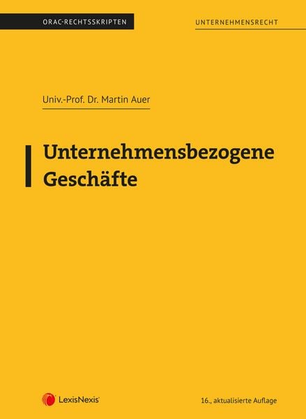 Produktbild: Unternehmensbezogene Gesch&auml;fte (Skriptum)