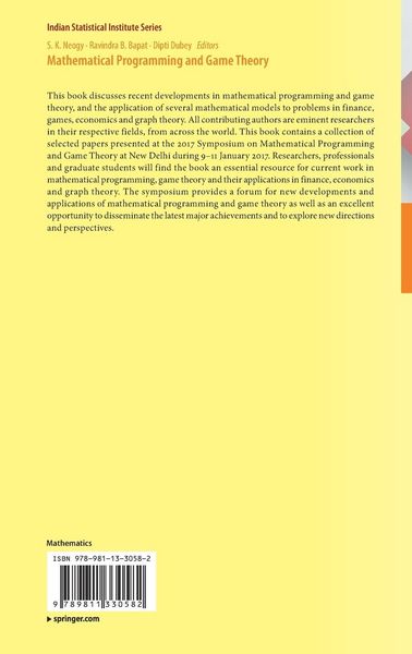Produktbild: Mathematical Programming and Game Theory