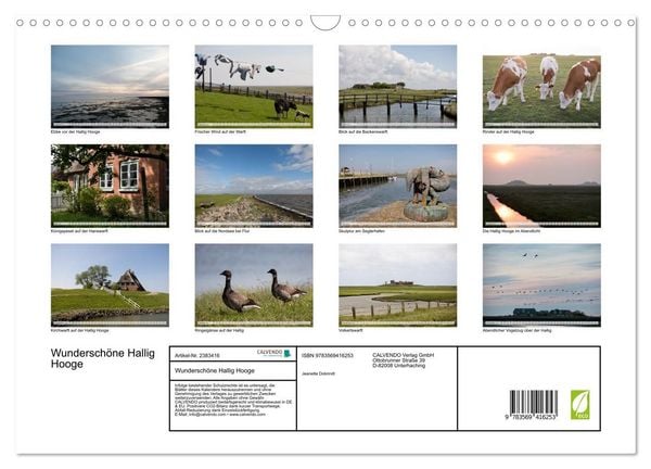 Produktbild: Wundersch&ouml;ne Hallig Hooge (Wandkalender 2027 DIN A3 quer), CALVENDO Monatskalender