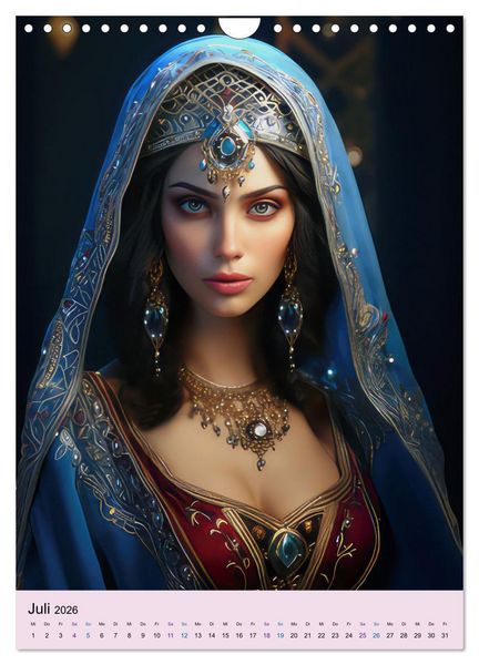 Produktbild: Arabische Prinzessinnen Fantasiebilder (Wandkalender 2026 DIN A4 hoch), CALVENDO Monatskalender