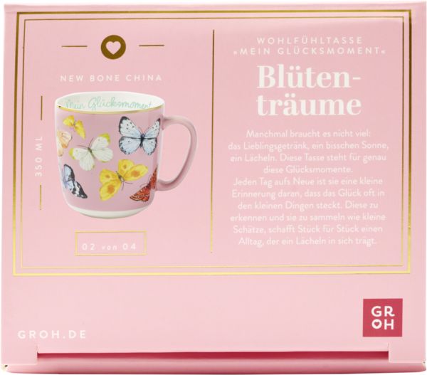Produktbild: Bl&uuml;tentr&auml;ume Kaffeebecher "Mein Gl&uuml;cksmoment", 350 ml
