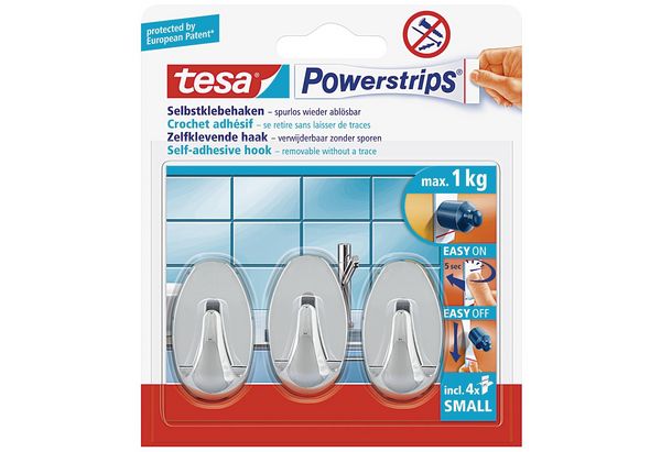 Produktbild: tesa Klebehaken Powerstrips silber