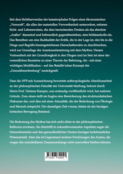 Produktbild: Die Bedeutung des Mythos f&uuml;r eine neue Wissenschaft vom Menschen