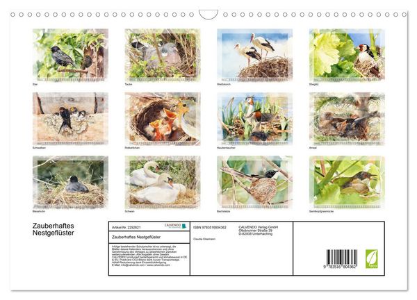 Produktbild: Zauberhaftes Nestgefl&uuml;ster (Wandkalender 2027 DIN A3 quer), CALVENDO Monatskalender