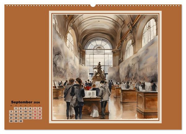 Produktbild: KI spaziert durch Paris (hochwertiger Premium Wandkalender 2026 DIN A2 quer), Kunstdruck in Hochglanz