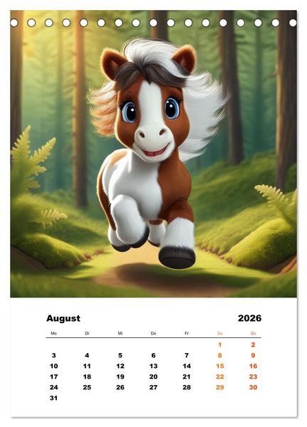 Produktbild: Lustige Ponys (Tischkalender 2026 DIN A5 hoch), CALVENDO Monatskalender