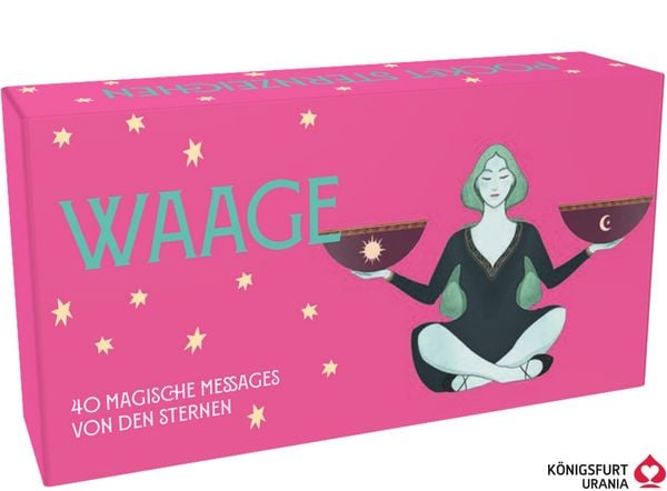Produktbild: Sternzeichen Waage 40 Karten in Magnetschachtel mit Metallicfolie - Magische Messages von den Sternen