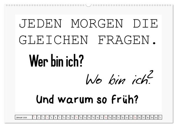 Produktbild: Typo-Kalender f&uuml;r das B&uuml;ro. Sarkasmus und fiese Spr&uuml;che (Wandkalender 2026 DIN A2 quer), CALVENDO Monatskalender