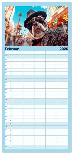 Produktbild: Familienplaner 2026 - HUNDE-SELFIES Tierischer Outdoorspa&szlig; mit 5 Spalten (Wandkalender, 21 x 45 cm) CALVENDO