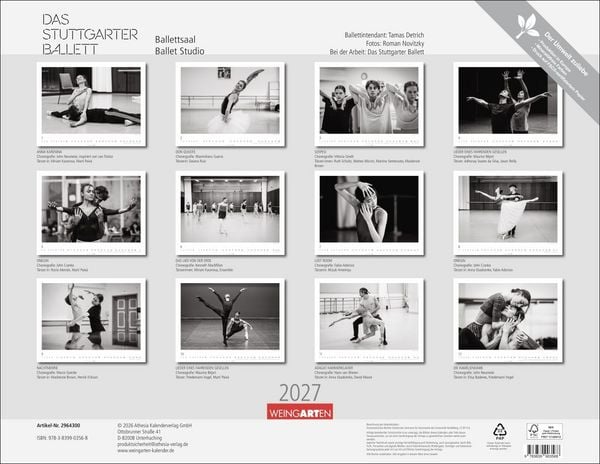 Produktbild: Ballettsaal - Stuttgarter Ballett Kalender 2027 - Stuttgarter Ballett
