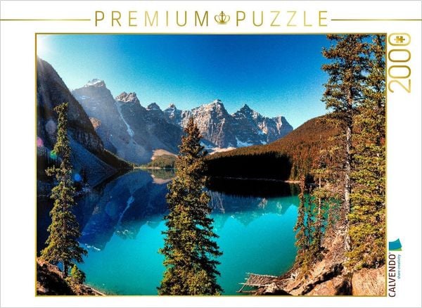 CALVENDO Puzzle Das beeindruckende Panorama über den Moraine Lake zeigt die ganze Schönheit der kanadischen Rocky Mountains. | 2000 Teile Lege-Größe 90x67cm Foto-Puzzle für glückliche Stunden