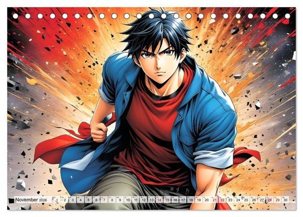 Produktbild: Manga Action Heroes (Tischkalender 2026 DIN A5 quer), CALVENDO Monatskalender