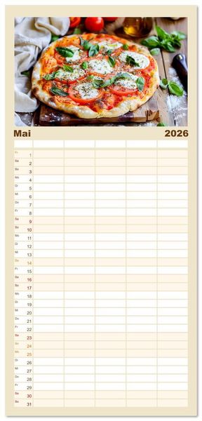 Produktbild: Familienplaner 2026 - Alles Tomate oder was?! - Herzhafte Speisen rund um die Tomate mit 5 Spalten (Wandkalender, 21 x 45 cm) CALVENDO