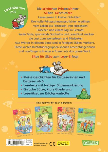 Produktbild: LESEMAUS zum Lesenlernen Sammelb&auml;nde: Die sch&ouml;nsten Prinzessinnen-Silben-Geschichten