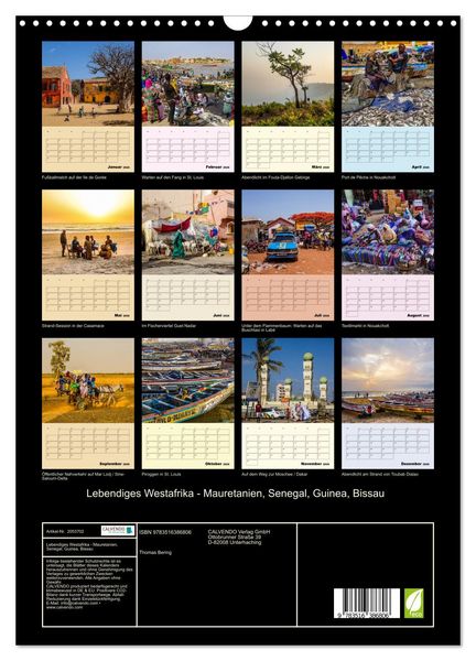 Produktbild: Lebendiges Westafrika - Mauretanien, Senegal, Guinea, Bissau (Wandkalender 2026 DIN A3 hoch), CALVENDO Monatskalender