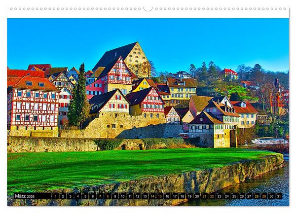 Produktbild: Facettenreiches Fachwerk (hochwertiger Premium Wandkalender 2026 DIN A2 quer), Kunstdruck in Hochglanz