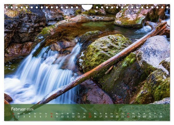 Produktbild: Faszinierende Naturschauspiele - imposante Klamm und Wasserfall Fotografie (Wandkalender 2026 DIN A4 quer), CALVENDO Monatskalender