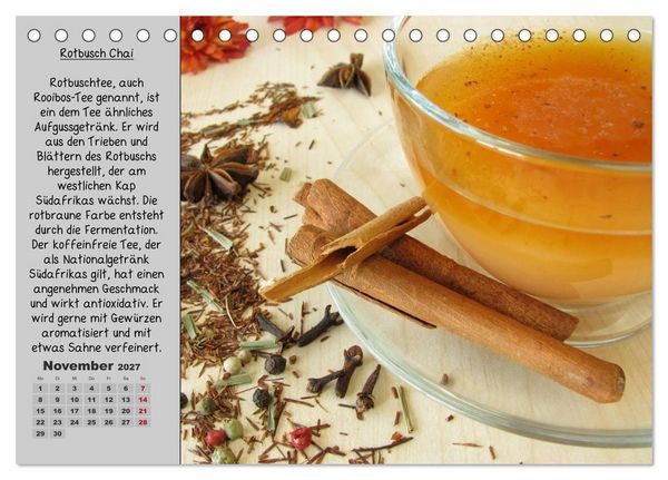 Produktbild: Eine kleine Teekunde - Zw&ouml;lf Teesorten im Portr&auml;t (Tischkalender 2027 DIN A5 quer), CALVENDO Monatskalender
