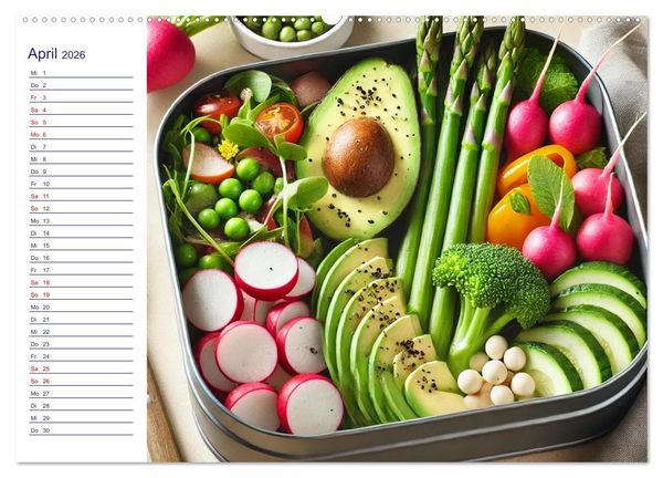 Produktbild: Lunchpaket Love - Einfach, lecker, gesund (hochwertiger Premium Wandkalender 2026 DIN A2 quer), Kunstdruck in Hochglanz