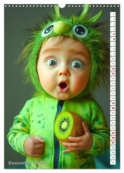 Produktbild: Babys in Bestform - Lustige Fr&uuml;chtchen (Wandkalender 2026 DIN A3 hoch), CALVENDO Monatskalender