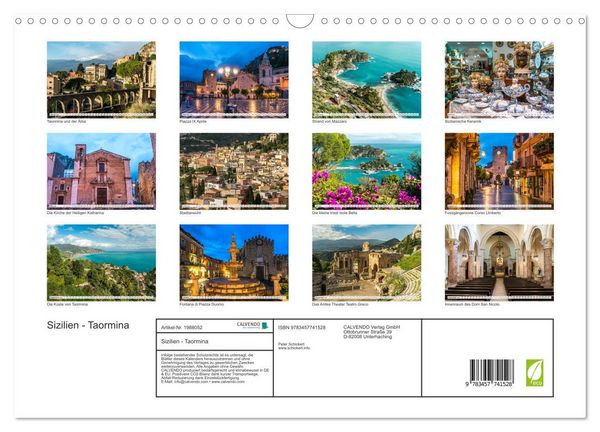 Produktbild: Sizilien - Taormina (Wandkalender 2026 DIN A3 quer), CALVENDO Monatskalender