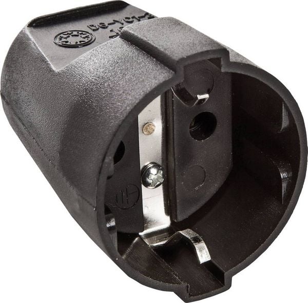AS Schwabe 45012 Schutzkontaktkupplung Kunststoff 230V Schwarz IP20