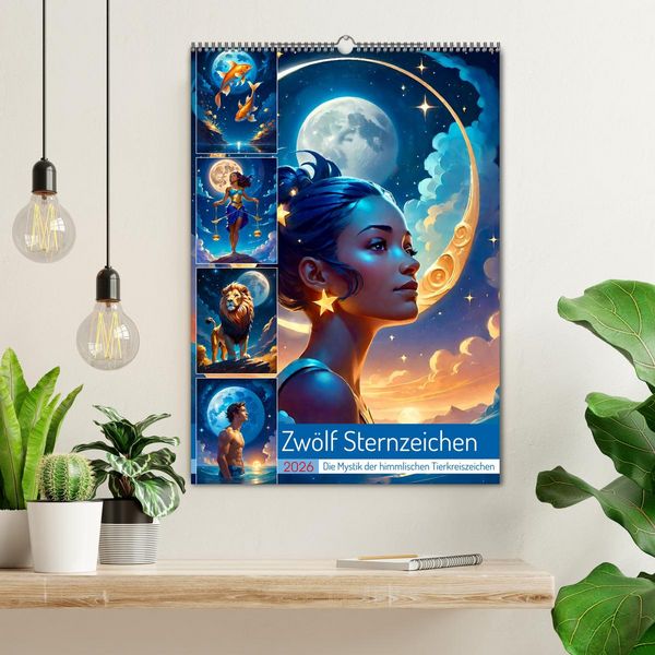 Produktbild: Zw&ouml;lf Sternzeichen (Wandkalender 2026 DIN A2 hoch), CALVENDO Monatskalender