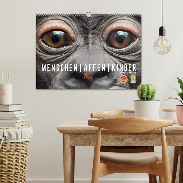 Produktbild: MENSCHEN-AFFEN-KINDER (Wandkalender 2027 DIN A3 quer), CALVENDO Monatskalender