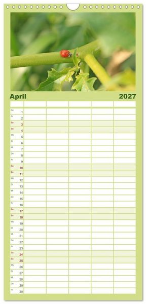 Produktbild: Familienplaner 2027 - Meine kleine Auszeit mit 5 Spalten (Wandkalender, 21 x 45 cm) CALVENDO