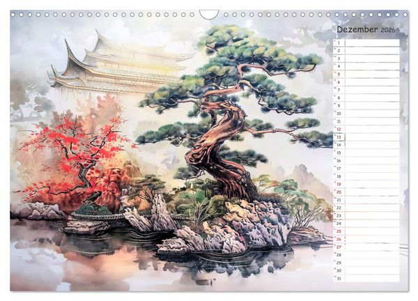 Produktbild: Chinas Harmonie - Terminplaner mit Landschaften und Symbolen (Wandkalender 2026 DIN A3 quer), CALVENDO Monatskalender